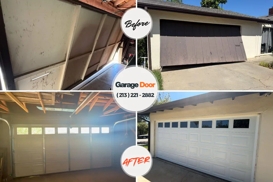 Before and after: garage door repair Haines City, FL